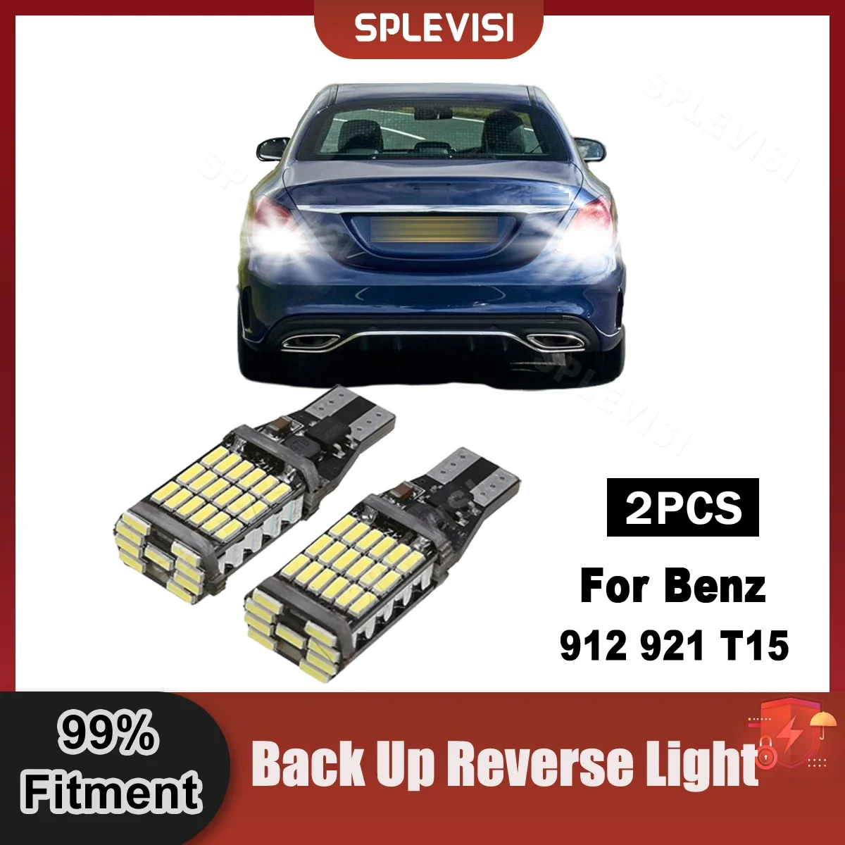 

LED Back Up Light T15 LED Bulbs No Error For Mercedes C-Class S205 2014-2021 2015 2016 2017 2018 2019 W205 Saloon 2014-2021