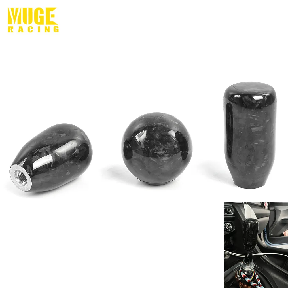 Forged Fiber Gear Shift Knob Manual Universal Shift Knob 61MM Stick Shifter Lever Knobs For Car Modification Decoration SFN091