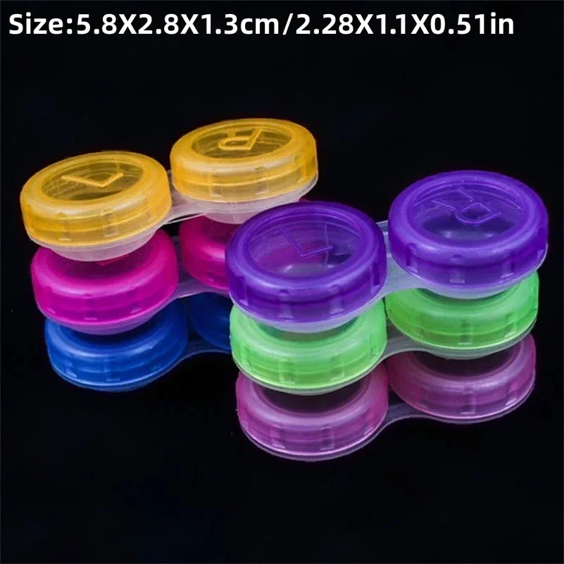 100pcs Colorful Clear Contact Lens Case Box Holder Container Soak Storage Kit For Travel Random color view 6