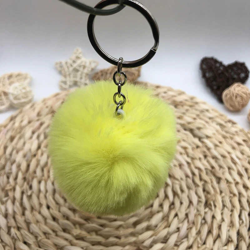 Wholesale Multicolor Furry Pom Pom Keychain, Fun Gift