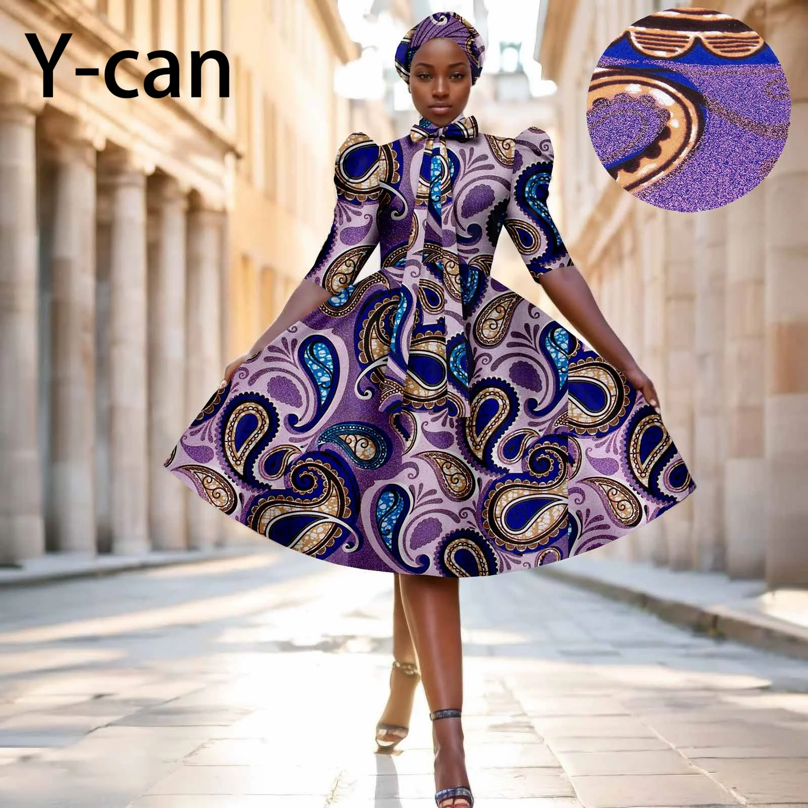 African Dresses for Women A-line Knee-length Print Skirt Match Headscarf Ankara Outfits Girl Skirt African Dress 2425154