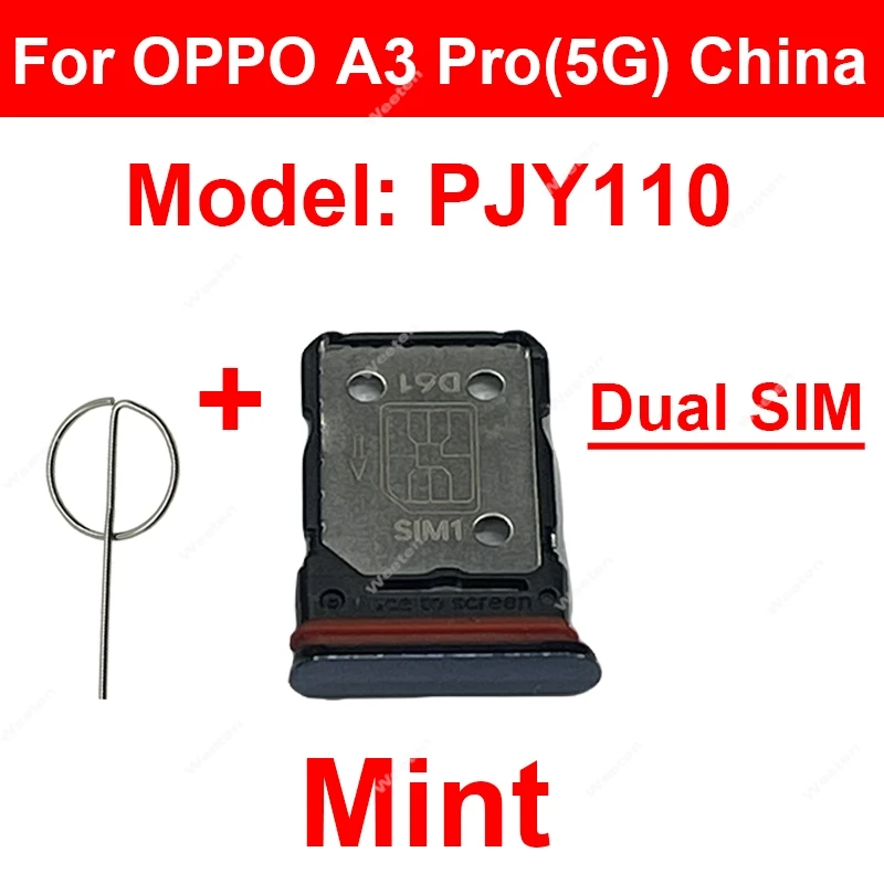 

Адаптер для считывания слотов для SIM-карты для OPPO A3 A3X A3 Pro 4G 5G, держатель лотка для SIM-карты, запасные части для ремонта