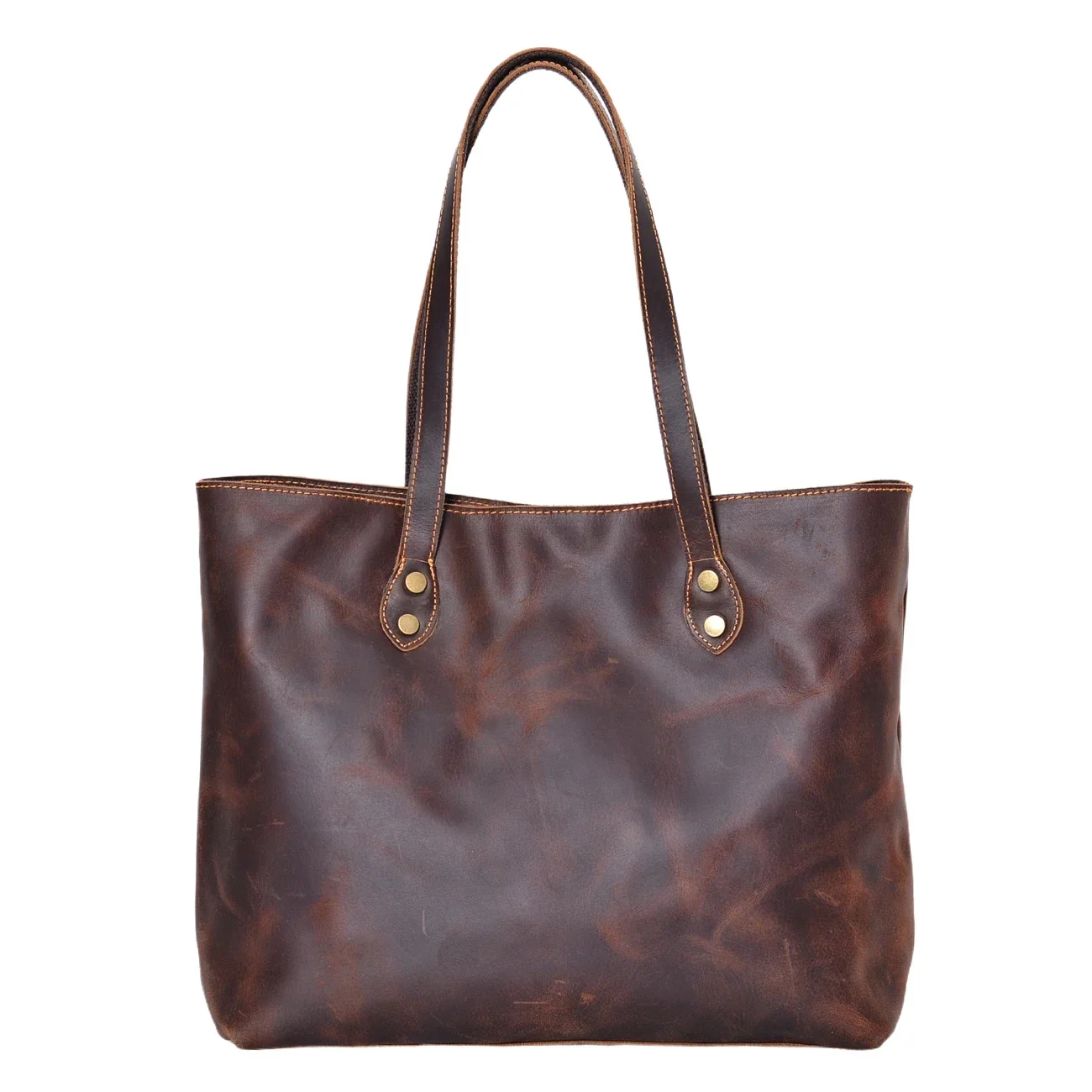 Female Large Capacity Single Shoulder Bag Women's Senior Sense Commuter Leather Handheld Tote Bag