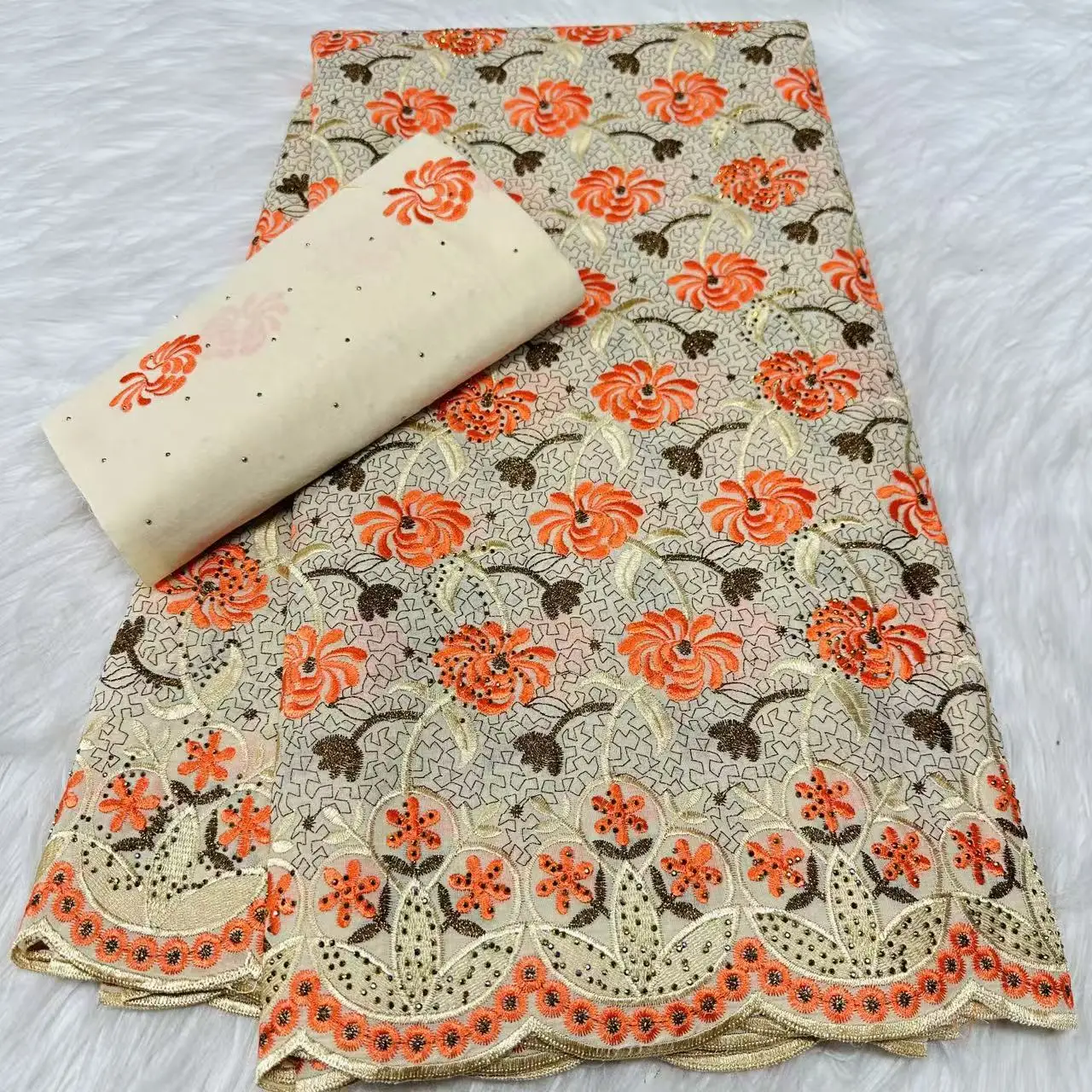 5+2 Yards Swiss Voile Lace Fabric High-Quality Cotton Embroidery for Weddings African Nigerian Style 2026