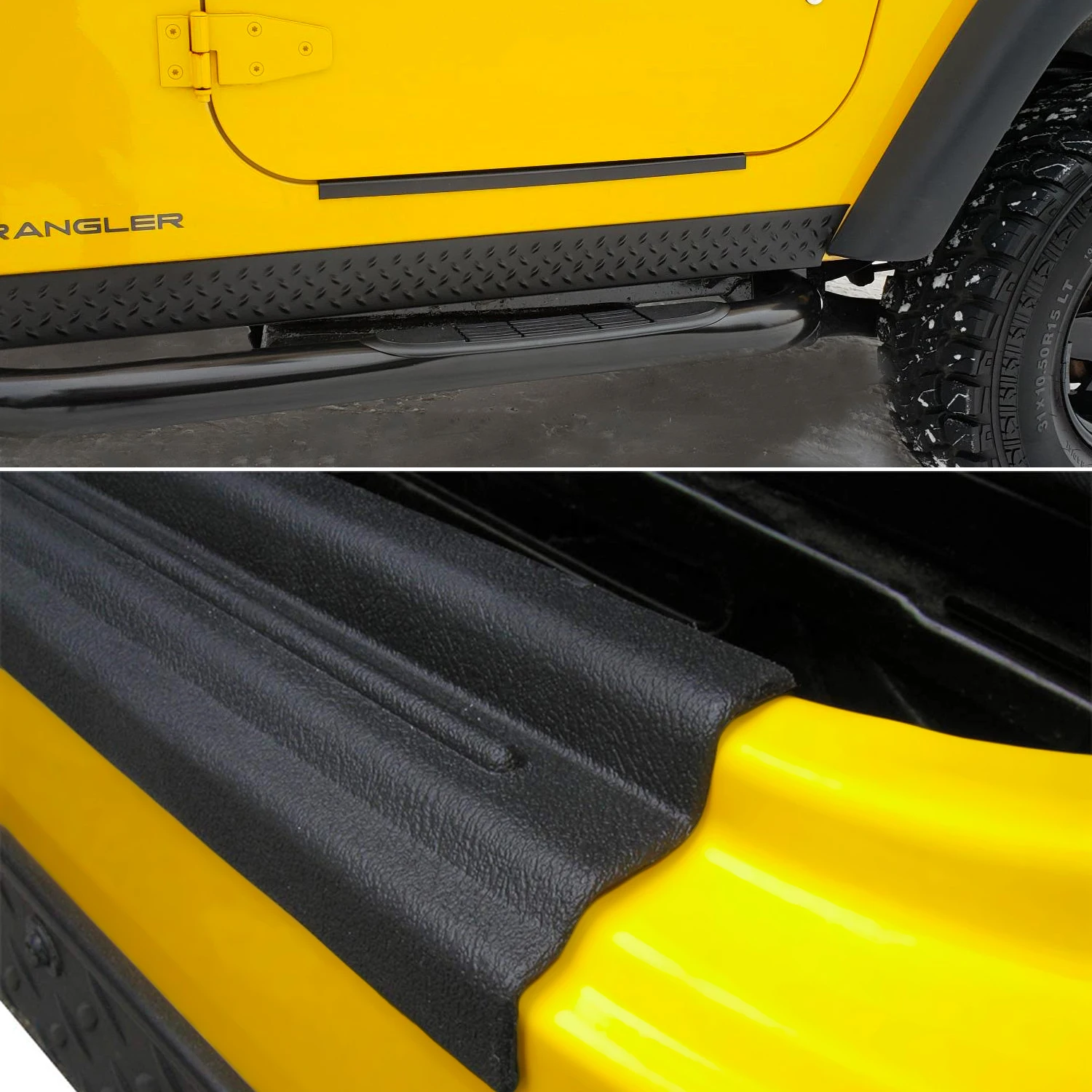 Door Sill Protector Decoration Cover Guards Plate Entry Guard for Jeep Wrangler TJ 1997-2006 ABS Black Car Interior Accessories