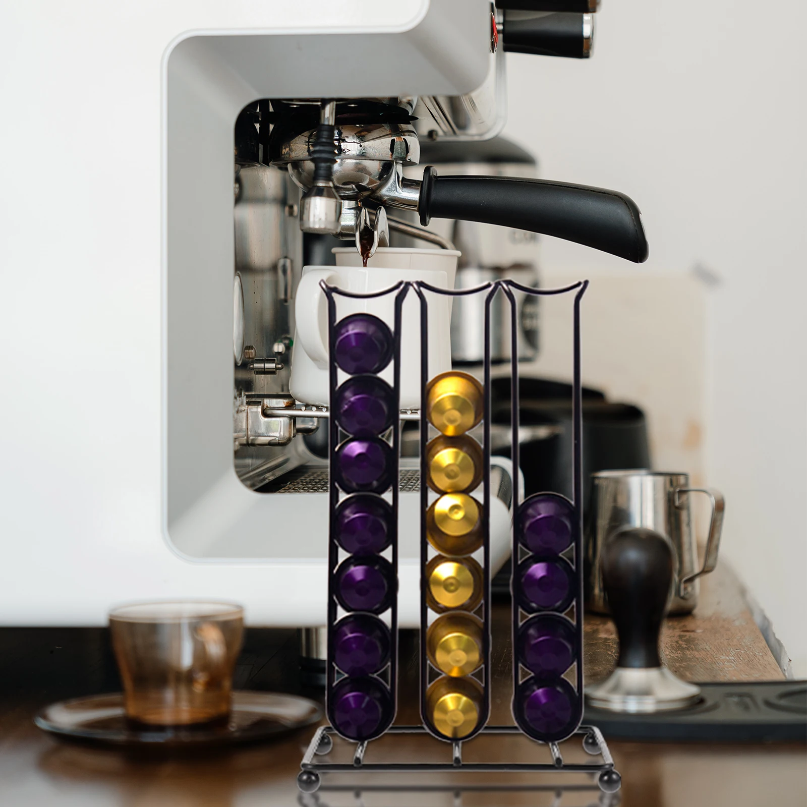 

Coffee Capsule Storage Rack Box Stackable Holder Basket Capsules Shelf Organizer Stand Iron