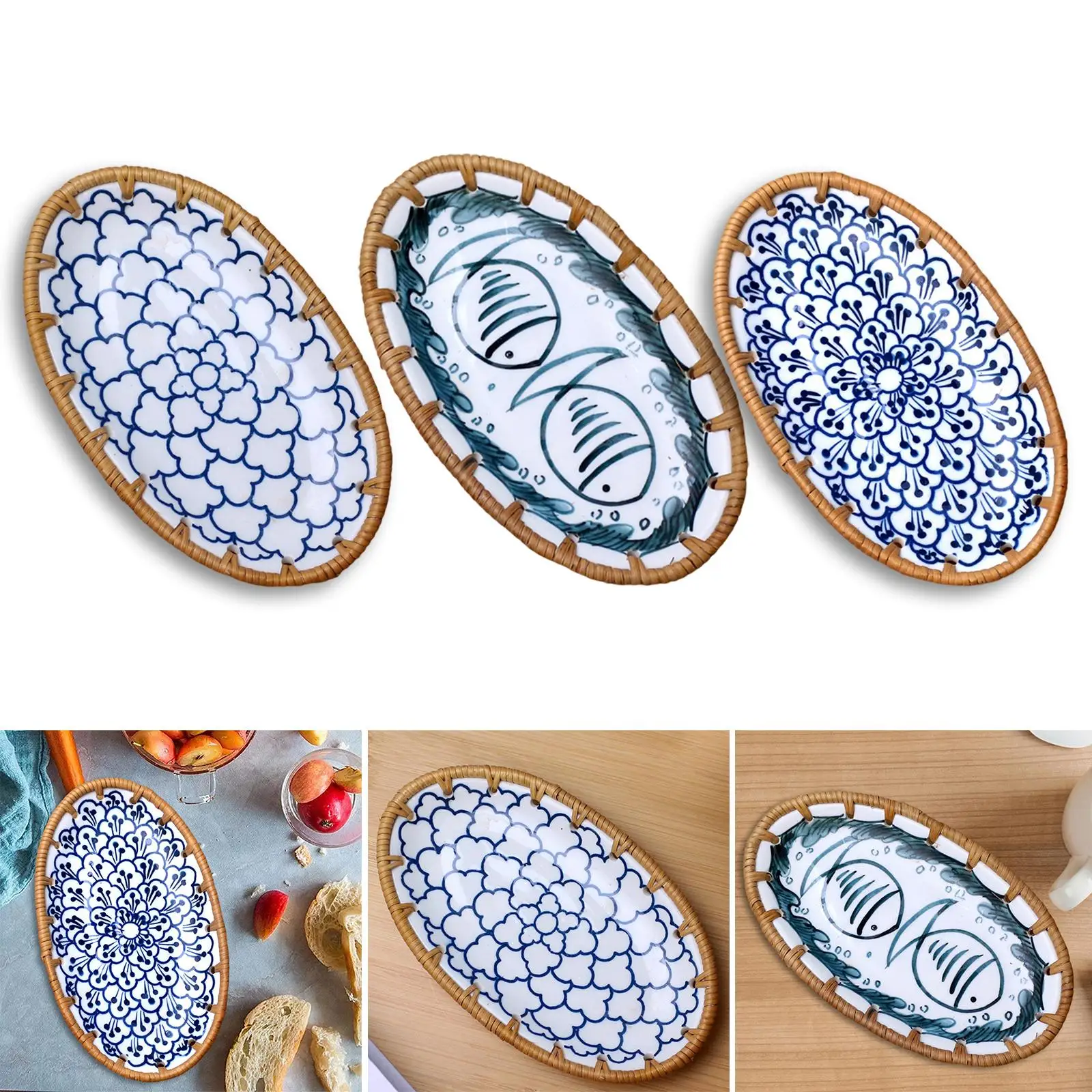 Ceramic Dish Plate Serving Platter Tableware for Appetizer Snack Sushi