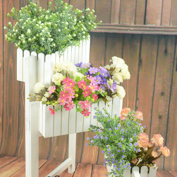 Madeira maciça dobrável e móvel Flower Rack, Rack de armazenamento, Casa e loja, Zakka Mercearia e Decoração, Armazenamento de Moda, Atacado