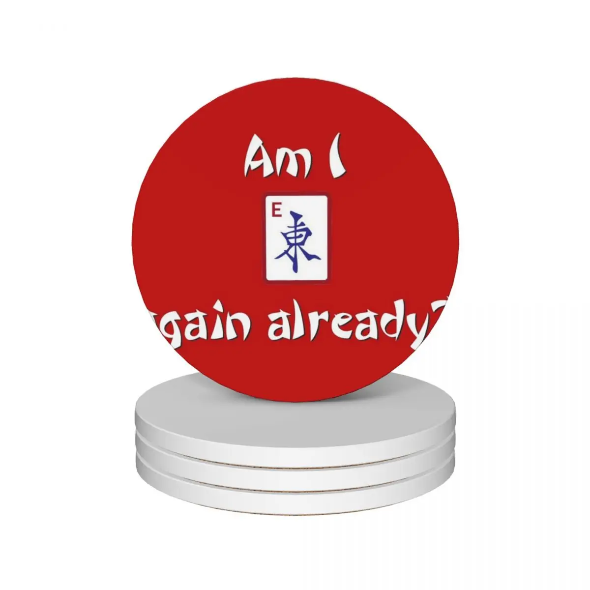 Mahjongg - Am I East again already? Ceramic Coasters (Set of 4) for coffee mugs customized mug mat animal Coasters