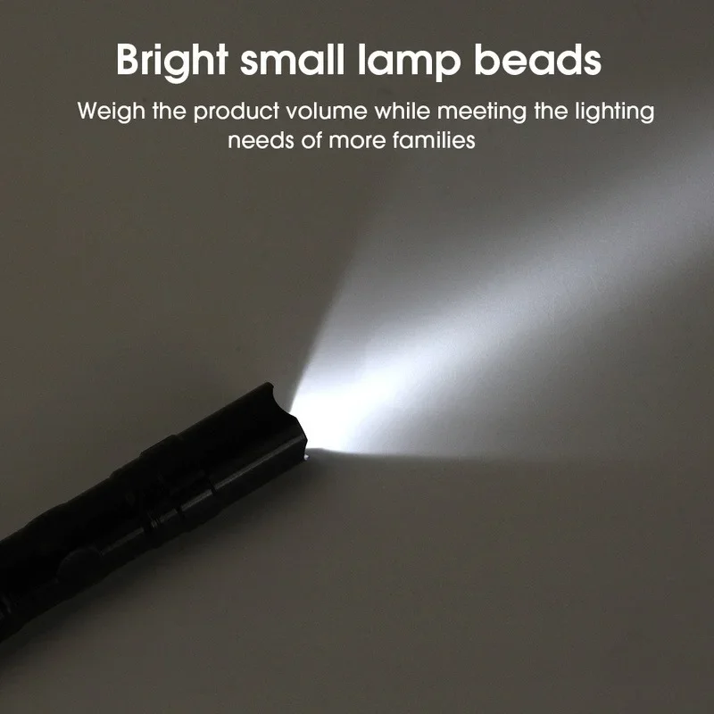 Mini Portable LED Flashlight Ultra Bright High Lumens Handheld Pen Light uses AA batteries Torch for Camping Outdoor Emergency