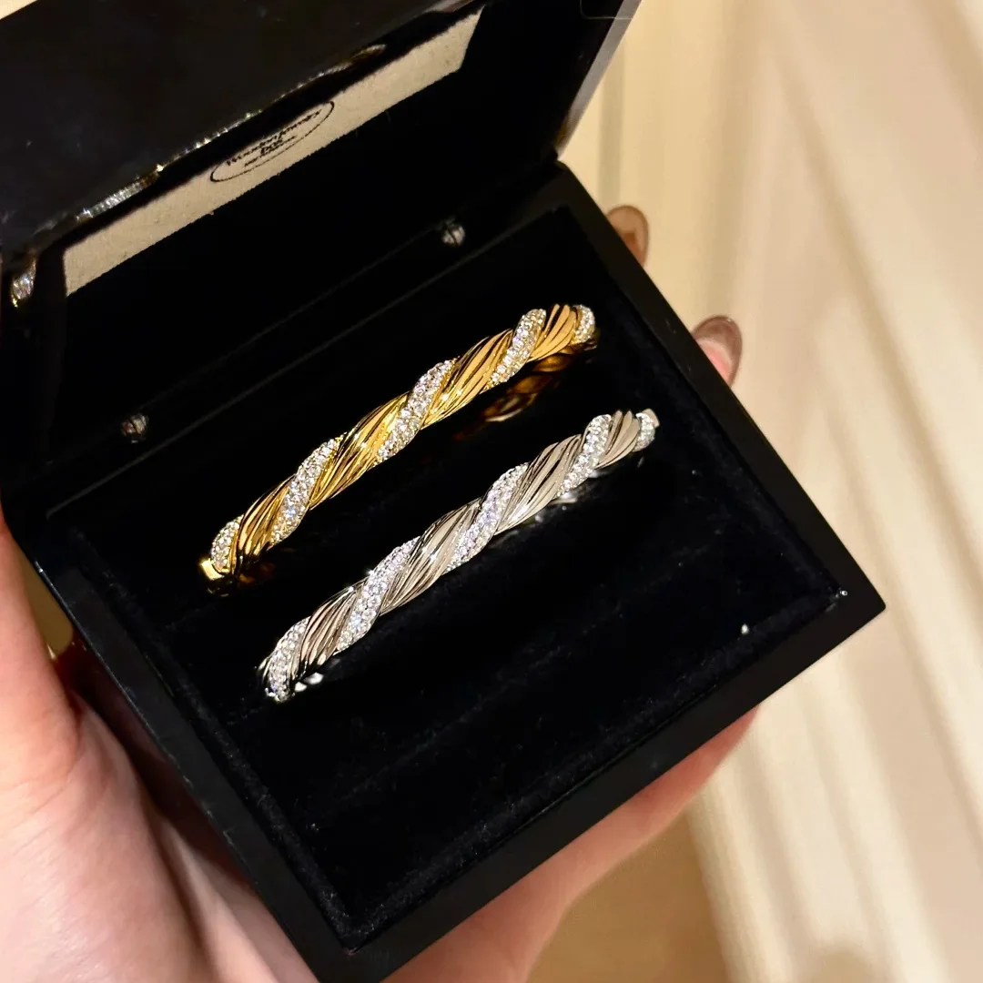 S925 Sterling Silver Bracelet Retro Light Luxury Rotating Ballet Bracelet Woven Twist Star Bracelet