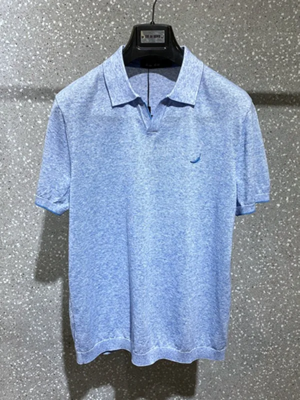 

Summer Thin Cotton Linen Blend ort Sve irt Soft Lightweight Breathable Versatile Men's Turn-down Collar T-irt