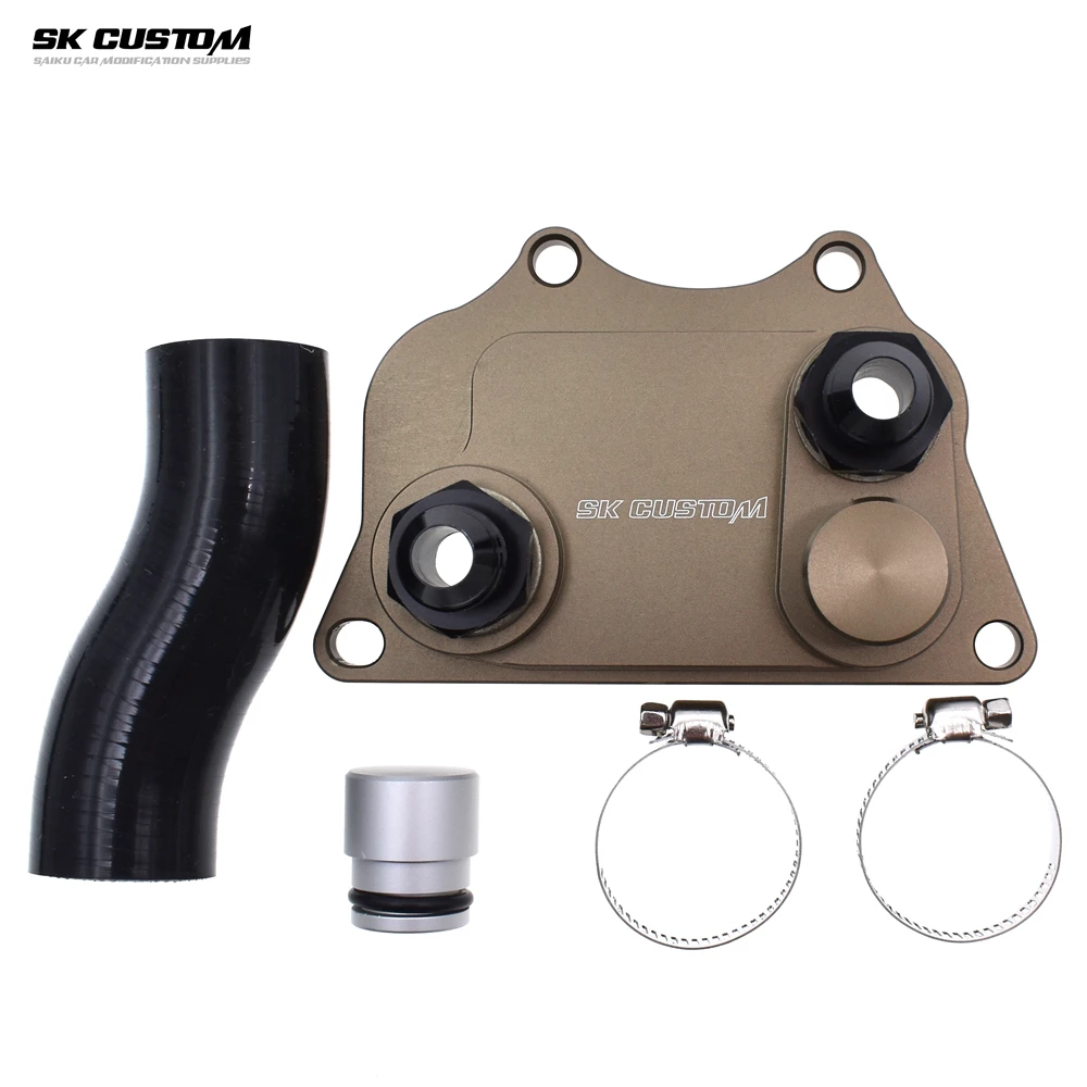 Adaptador de enfriador de aceite de motor de automóvil SK CUSTOM para VW Golf 2,0 GTI Audi Škoda Gen 2 EA888 Placa Base de intercambiador de calor de aceite Sandwich