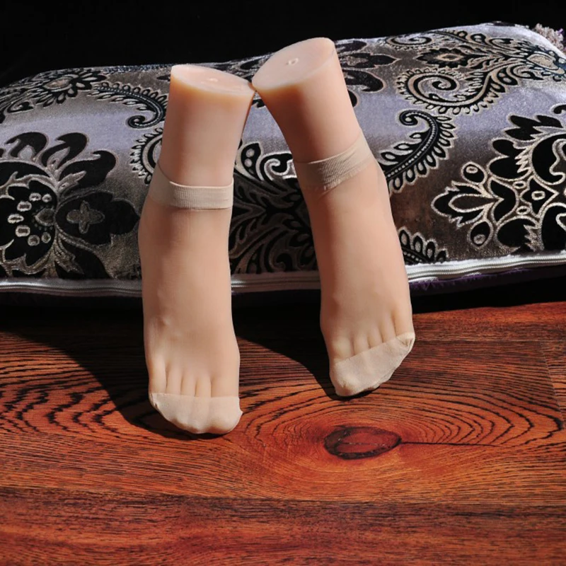 Lifelike Female Foot Model False Nail Art Silicone Feet Fetish Soft Massage Training Manicure Shoes Sock Display Mold TPE 3712