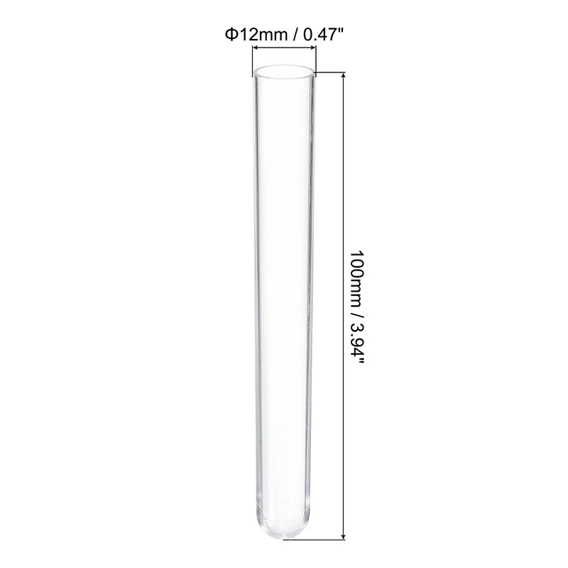 100 шт., 7 мл, прозрачные пластиковые пробирки с деревянными пробками для научных экспериментов, вечеринок, 12x100 мм
