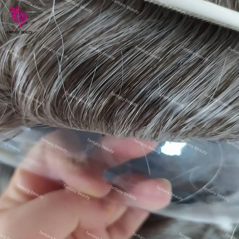 

30 мм вьющийся мужской парик V-стиль, фронтальная линия волос для мужчин, 0,1 мм, ультратонкая кожа, мужской капиллярный протез из искусственной кожи, 100% человеческие волосы Remy