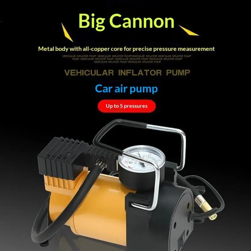 35L/min DC 12V Car Electric Inflator Pump Portable Air Compressor Cigarette Lighter Plug for Auto Tire Roadside Emergency Rescu