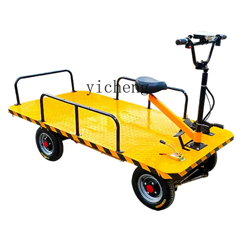 

Tqh Electric Flat Truck Agricultural Trolley Four-Wheel Turnover Trolley