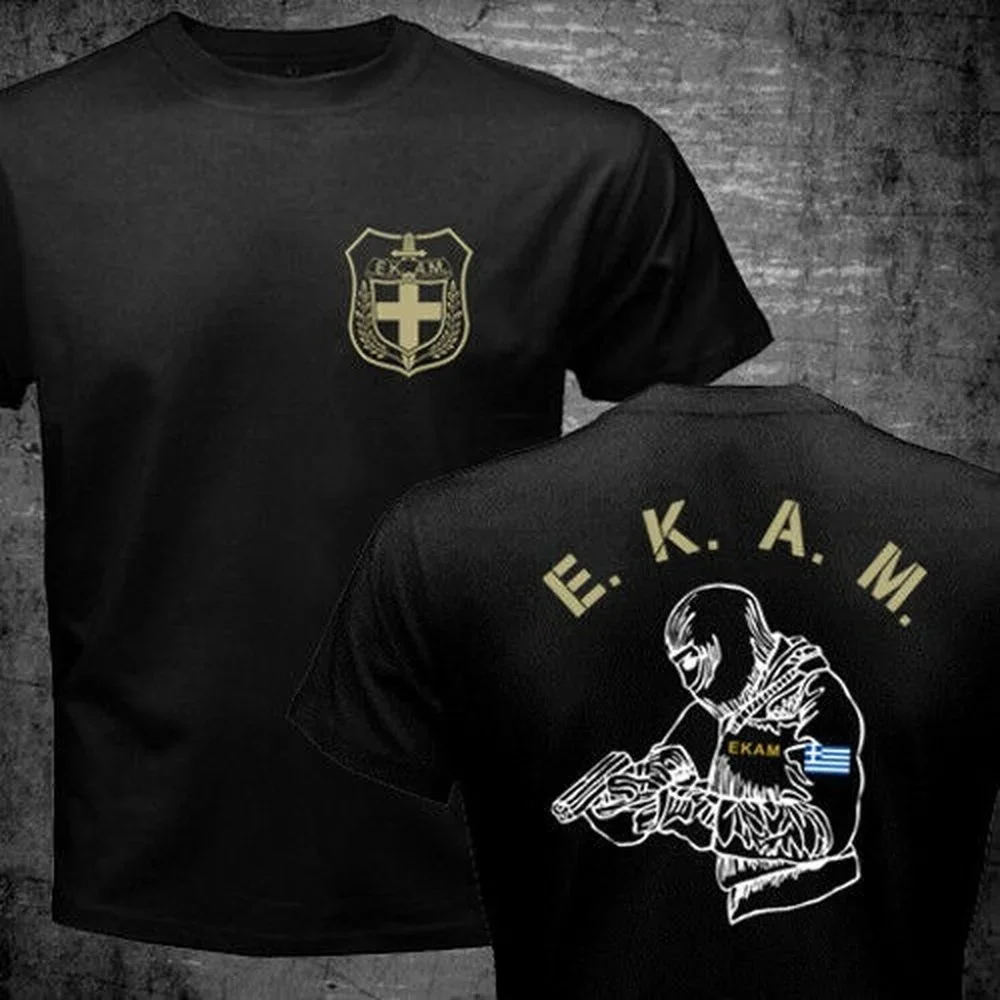 Greece Counter Terrorist Unit EKAM Special Forces T-Shirt 100% Cotton O-Neck Summer Short Sleeve Casual Mens T-shirt Size S-3XL