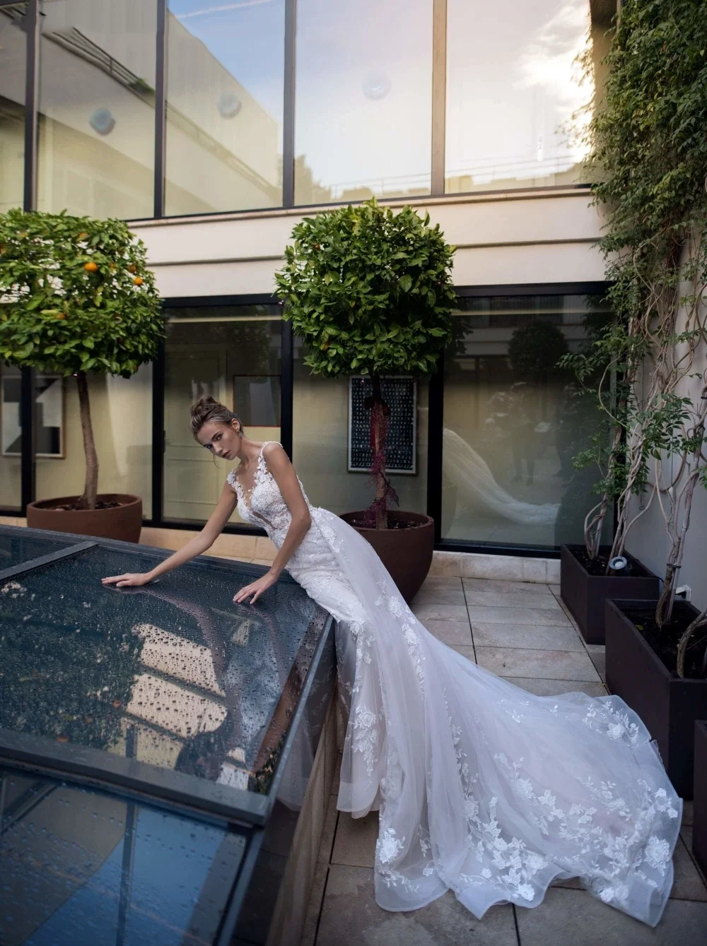 Flavinke مخصص الأميرة حورية البحر فساتين الزفاف الدانتيل زين كيب كم الديكور المرأة فستان زفاف Vestidos De Novia