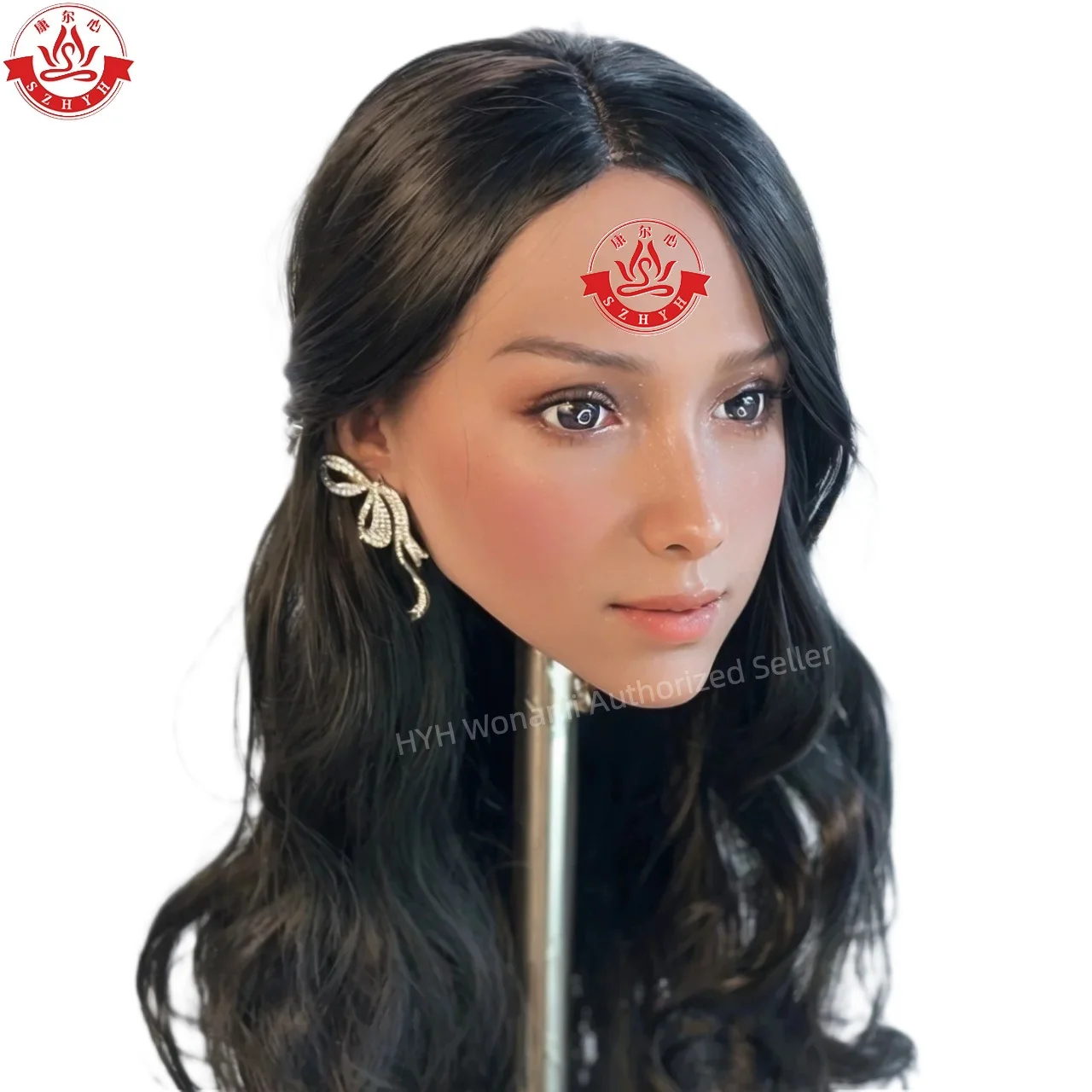 

Wonanii Food Grade TPE Big Head HYH-THB-KX-0009, интерфейс M16, практика макияжа с открытым ртом, дизайн прически, дисплей для ювелирных изделий