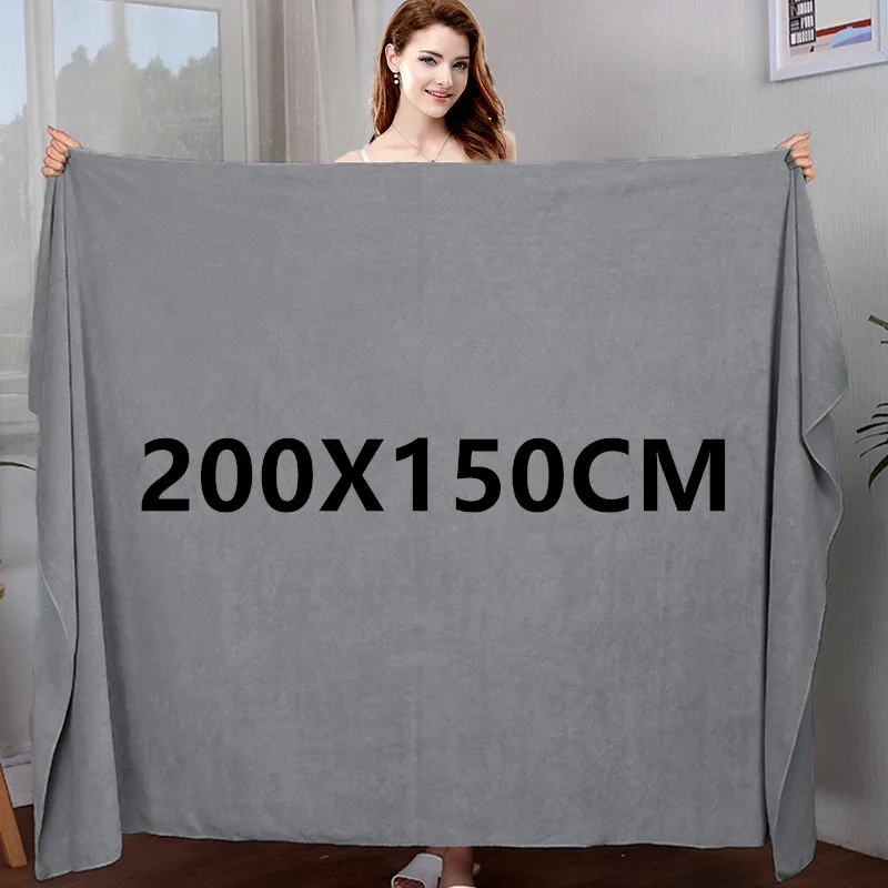 super duży ręcznik kąpielowy z mikrofibry, miękki, o wysokiej absorpcji i szybkoschnący, sportowy, podróżny, nie blaknący, wielofunkcyjny szary