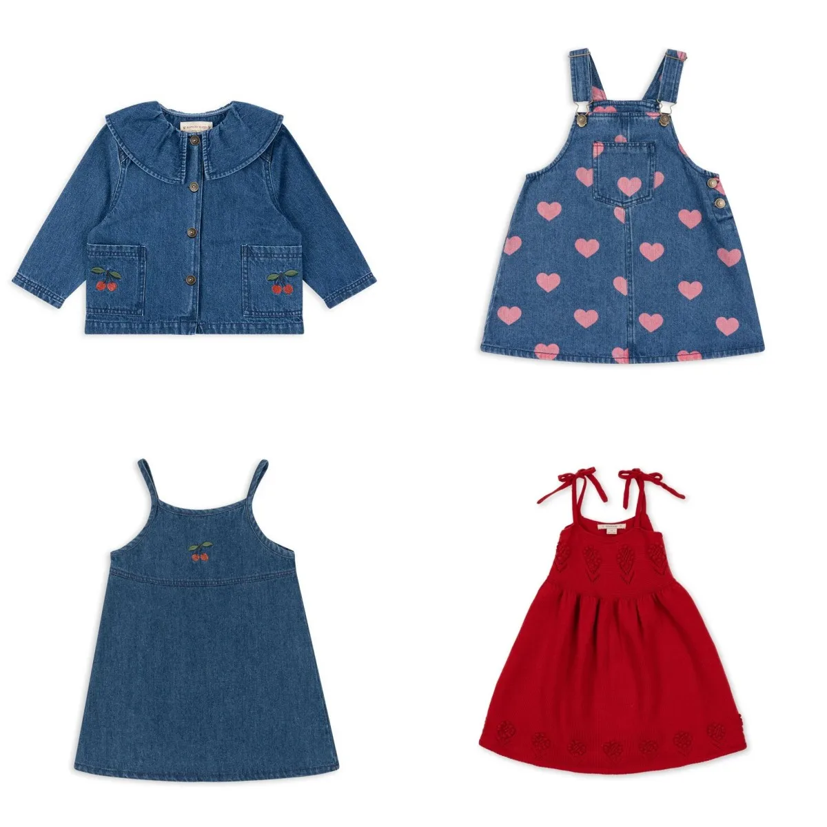 

Kids Girls Clothes 24 Autumn New KS Toddler Baby Girls Cute Print Denim Dresses and Denim Coat Children Clothing