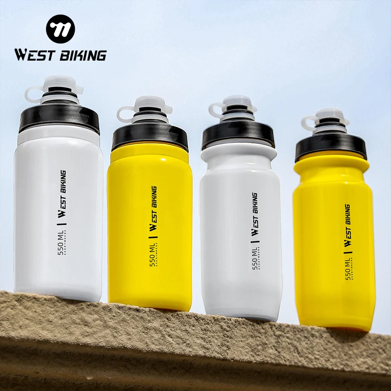 Botella de agua para ciclismo WEST BIKING, 550-710ML, portátil, de gran capacidad, de plástico PP, para deportes al aire libre, gimnasio, Fitness, botella de bebida a prueba de fugas