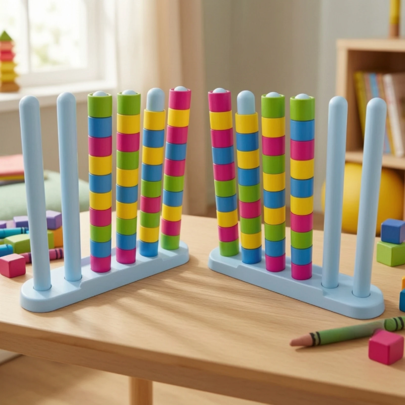 color-sorting-stacking-puzzle-game-screenwithout-screen-color-matching-loop-game-for-families-indoor-tabletop-play