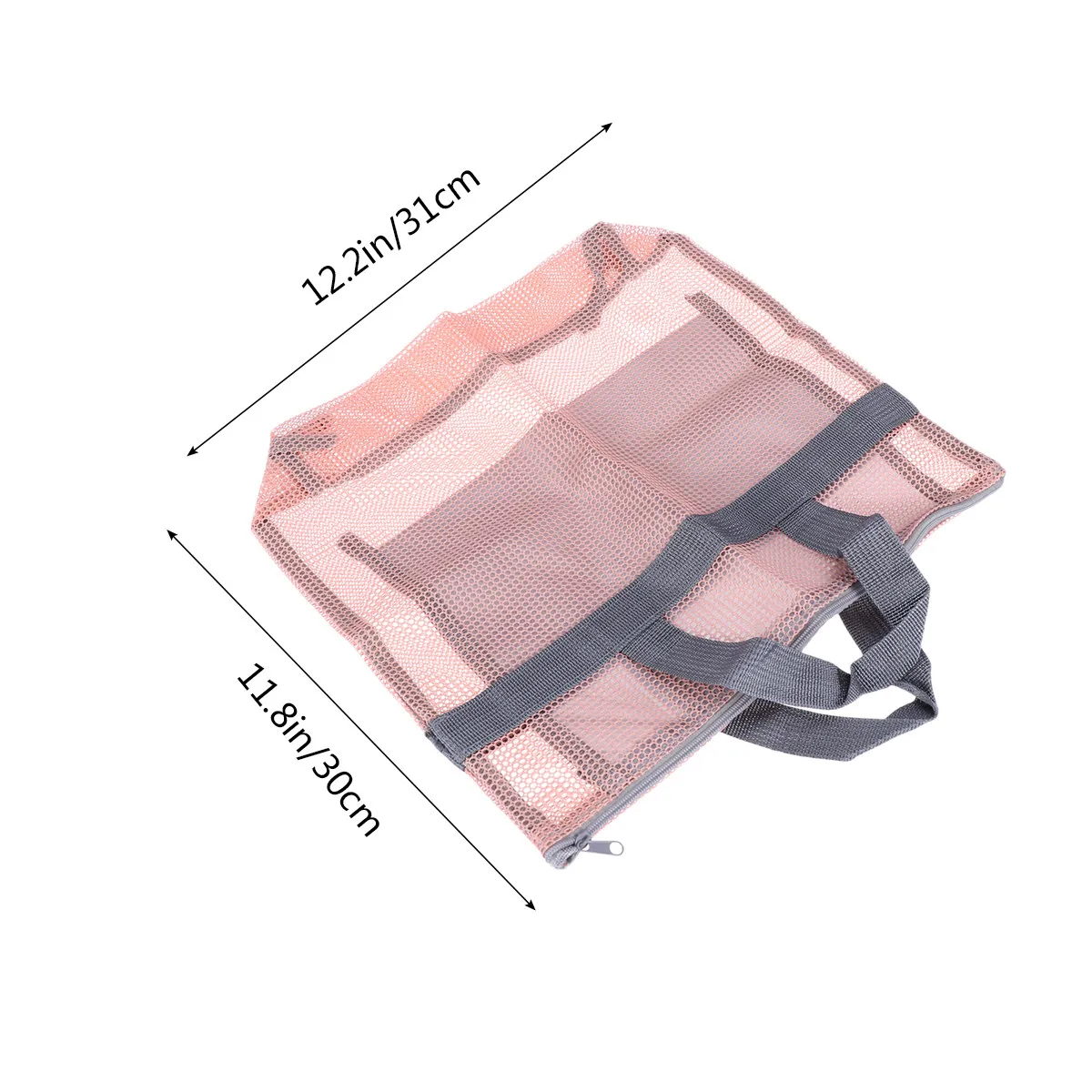 Portable Mesh Beach Tote Bag Large-Capacity Swimming Pool Picnic Tote Waterproof Zippered Pocket Women Essentials Storage Bag