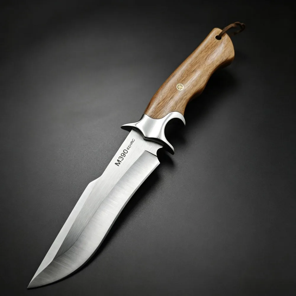 M390 Mark Fixed Blade Wood Handles Pocket Knife Outdoor Straight Knife Camping Bushcraft Survival Utility Knives EDC Tool