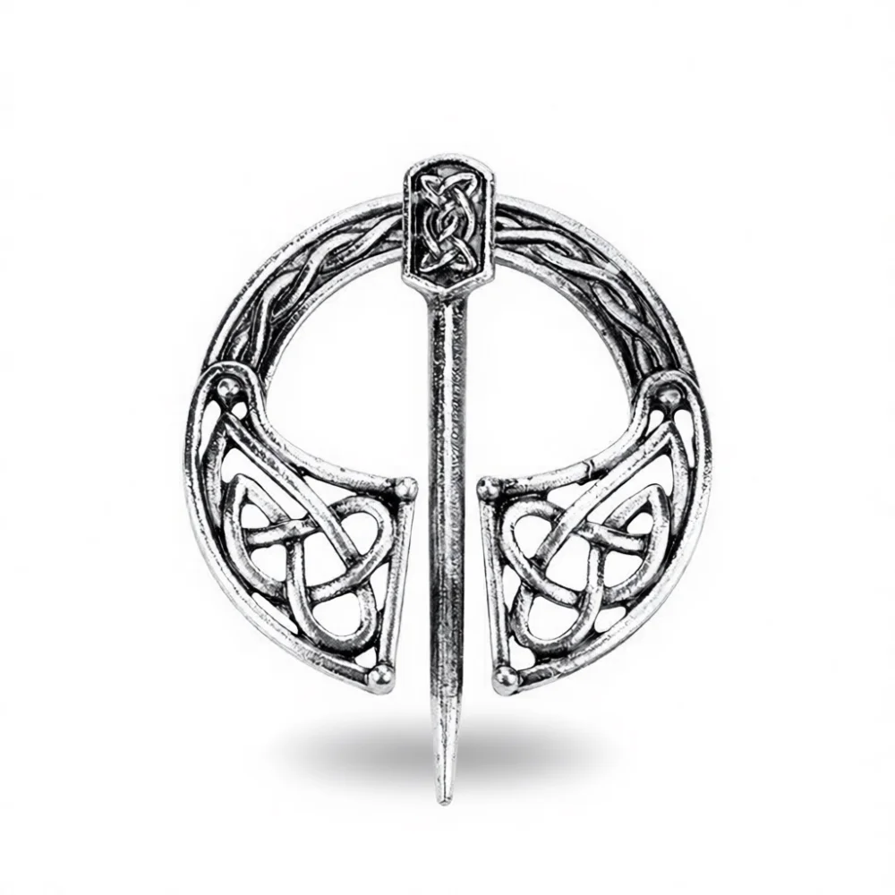 Vintage Viking Brooch Pin Gothic Cloak Fastener Metal Cape Clasp Retro Scarf Shawl Clip Nordic Style Jewelry Accessory Gift