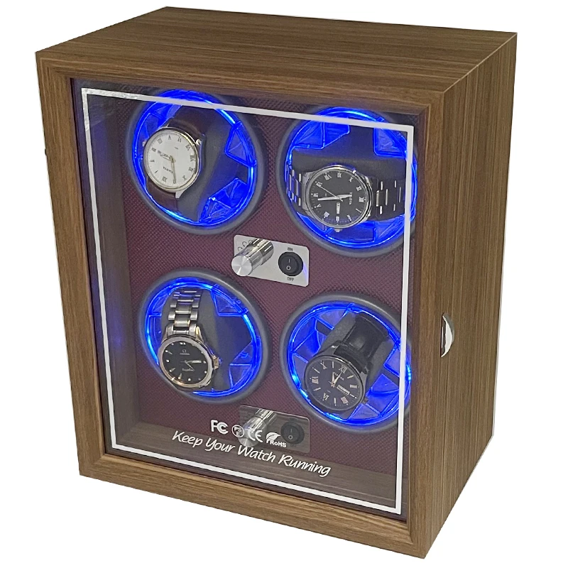 Watch Winder Show Off Blu Ray for Watch Automatic Watches Organizer Storage Display Case Chain Watch Case Customizable Logo OEM