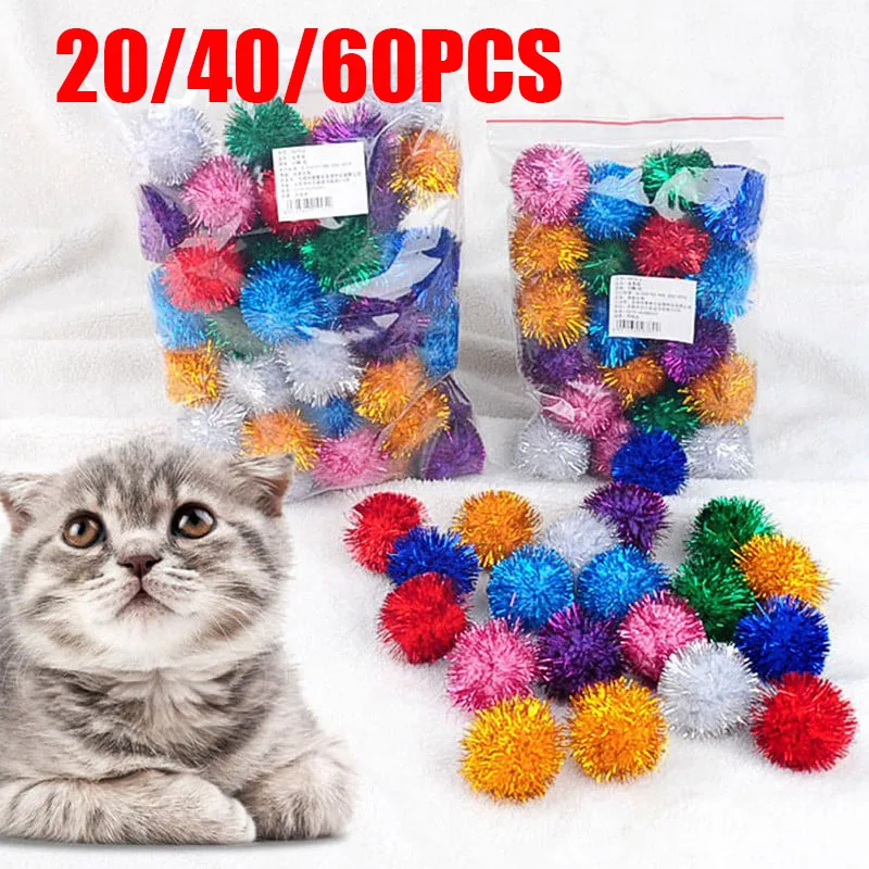 

20/40/60 шт. 3 см интерактивные игрушки для домашних животных, интерактивные игрушки, красочный мигающий шар, принадлежности для рукоделия, креативное украшение ручной работы