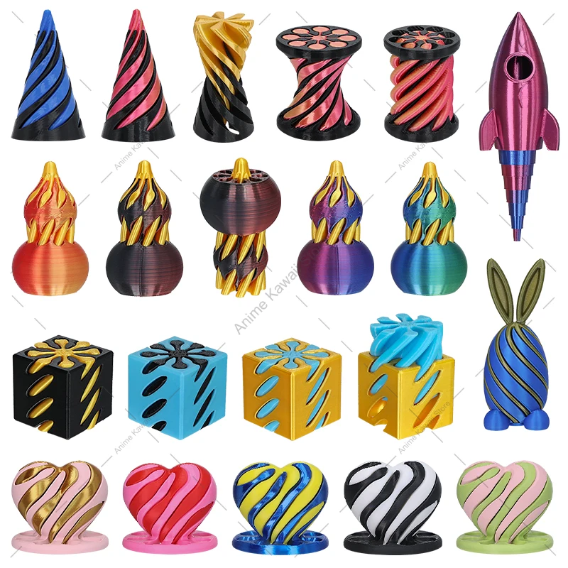 3D Printed Spiral Cone Toy Impossible Pyramid Passthrough Sculpture Pass Through Pyramid Toy Mini Vortex Thread Illusion