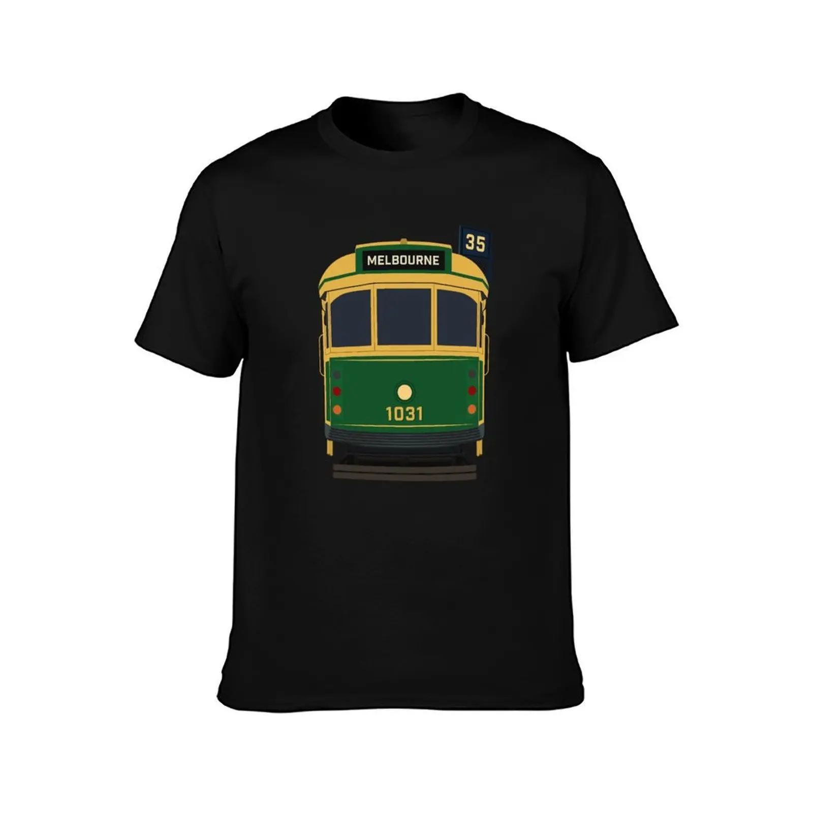 Melbourne Tram, W-Class Front View T-Shirt Basic Solid Tee for Daily Use T-Shirt