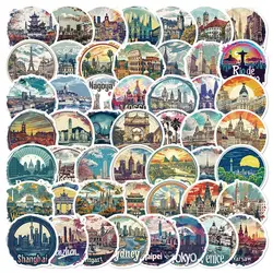 10/50PCS Cool Global Famous Travel City Landscape Stickers Landmark Buildings Decals DIY Phone Luggage Laptop Skateboard Sticker