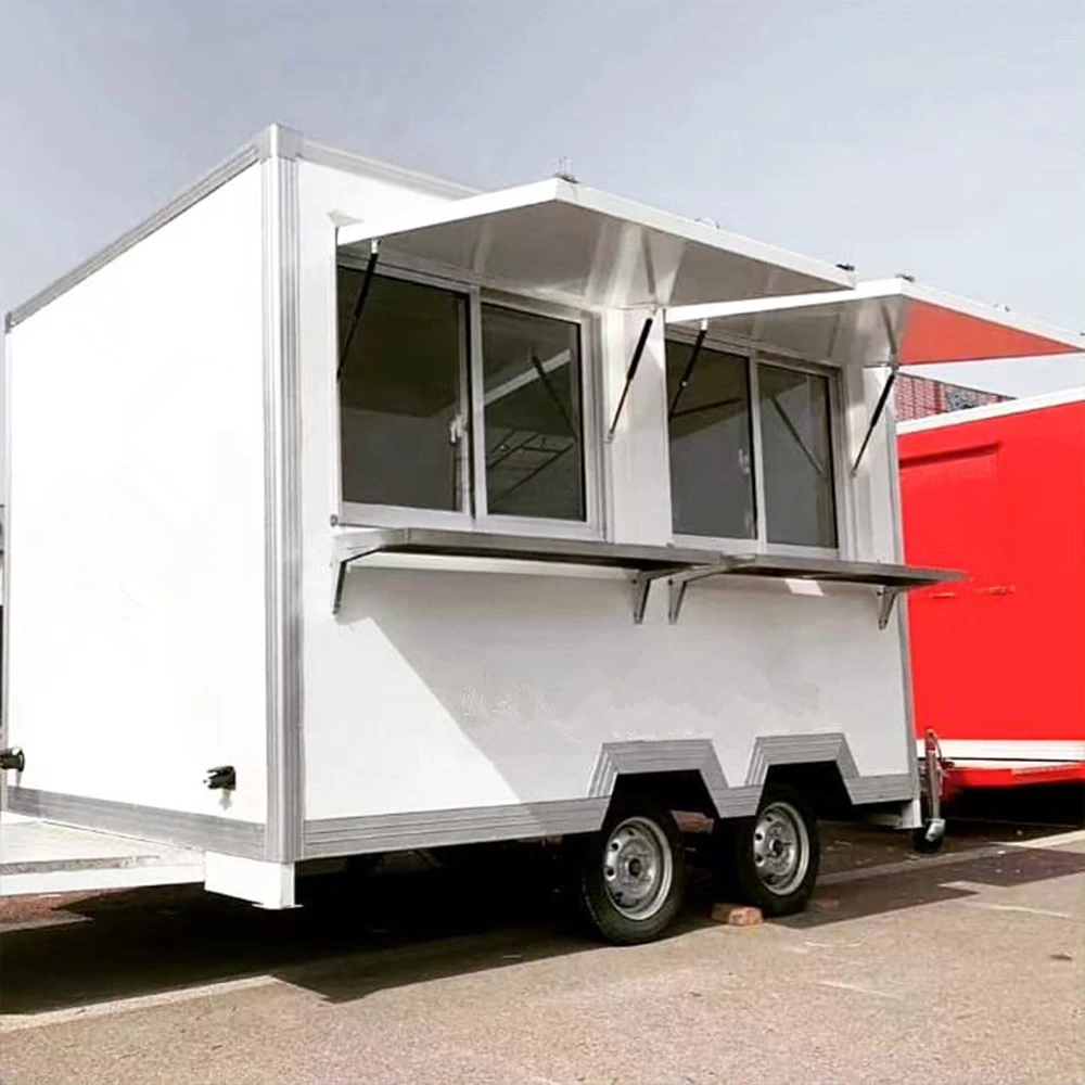 2024 Ice Cream Hot Dog Coffee Waffle Crepe Juice Camping Food Trailer Smart Food Kiosk With Mobile Kitchen