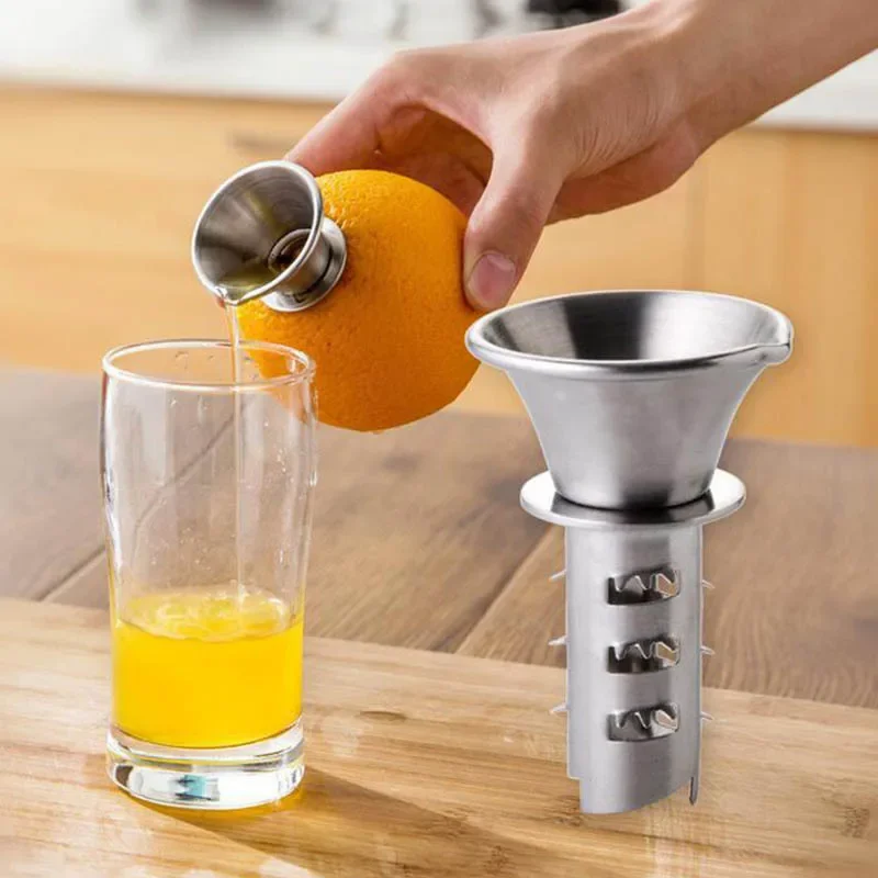 Stainless Steel Lemon Squeezer Pourer Screw Manual  Lemon Orange Limes Citrus Juicer Squeeze Fruit Tool Kitchen Gadgets