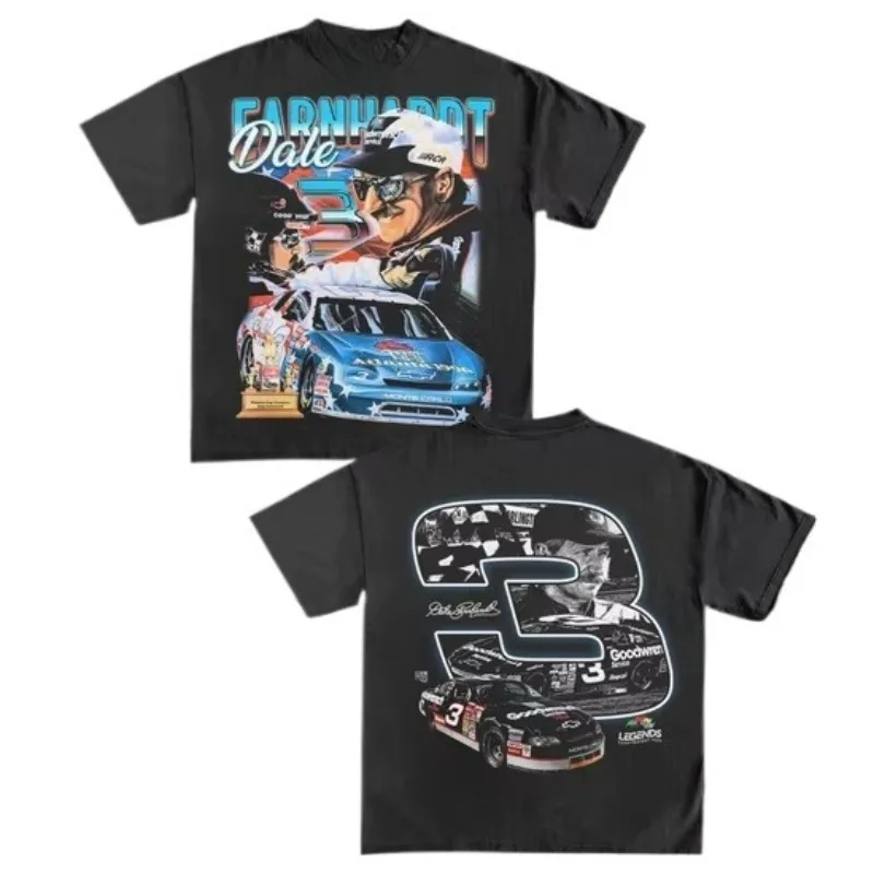 Dale Earnhardt NASCAR Tee » Racing » Camiseta vintage de peso pesado - Camisetas de peso pesado de leyendas Verano cómodo y de alta calidad