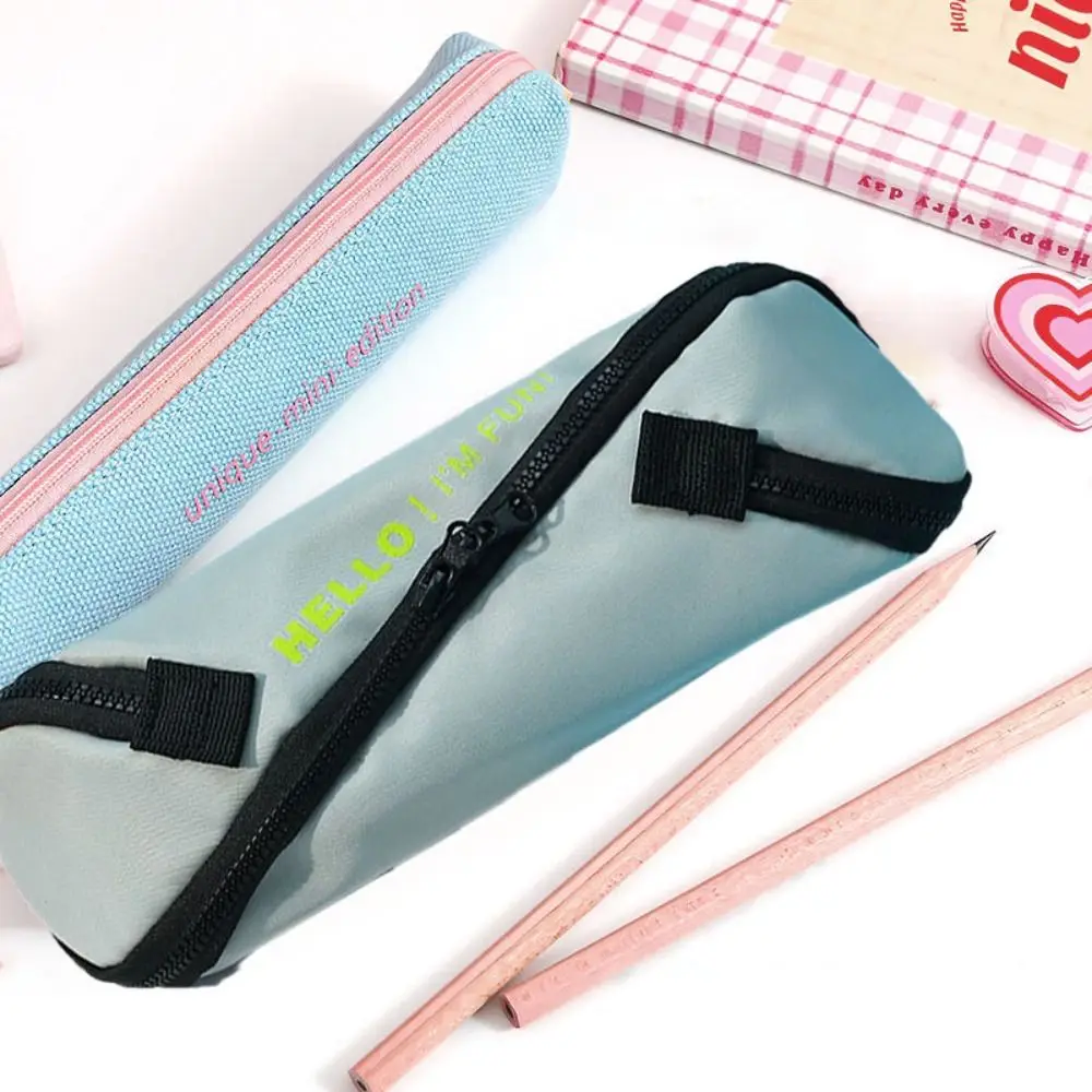 

Creative Canvas Pencil Case S Design Zipper Large Capacity Stationery Bag Simple Japanese Style Pen Bag Kids Gift