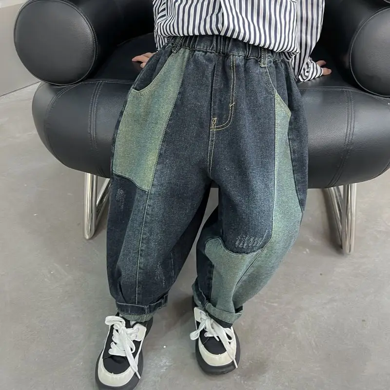 Boys Cool Denim Jeans Casual Long Pants Spring Autumn New Fashion Kids Trousers