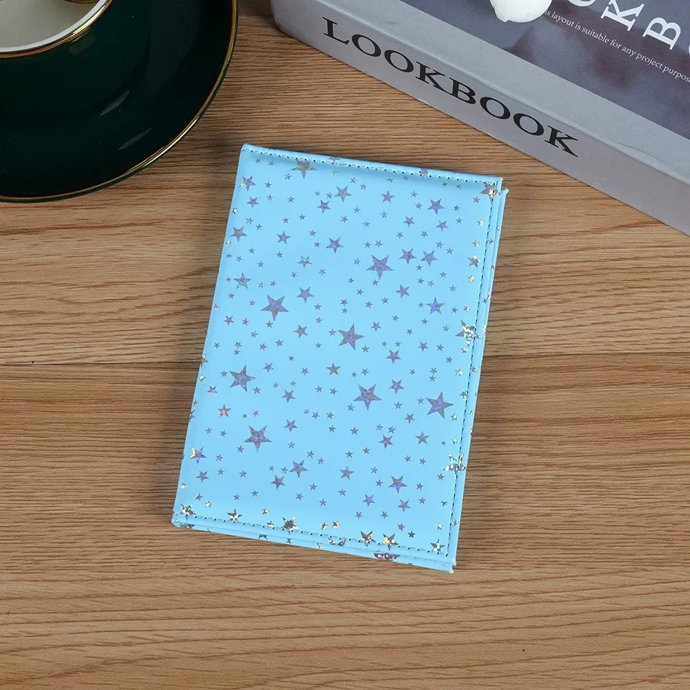 Creative Glitter Star Print Passport Holder PU Leather Multi-Card Passport Cover Travel Document Protector