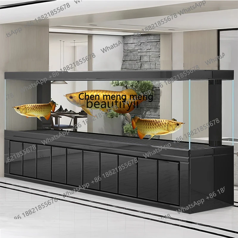 

Ultra-clear Glass Fish Tank for Living Room, Medium to Large Floor-standing Tank with Bottom Filter, Customizable H