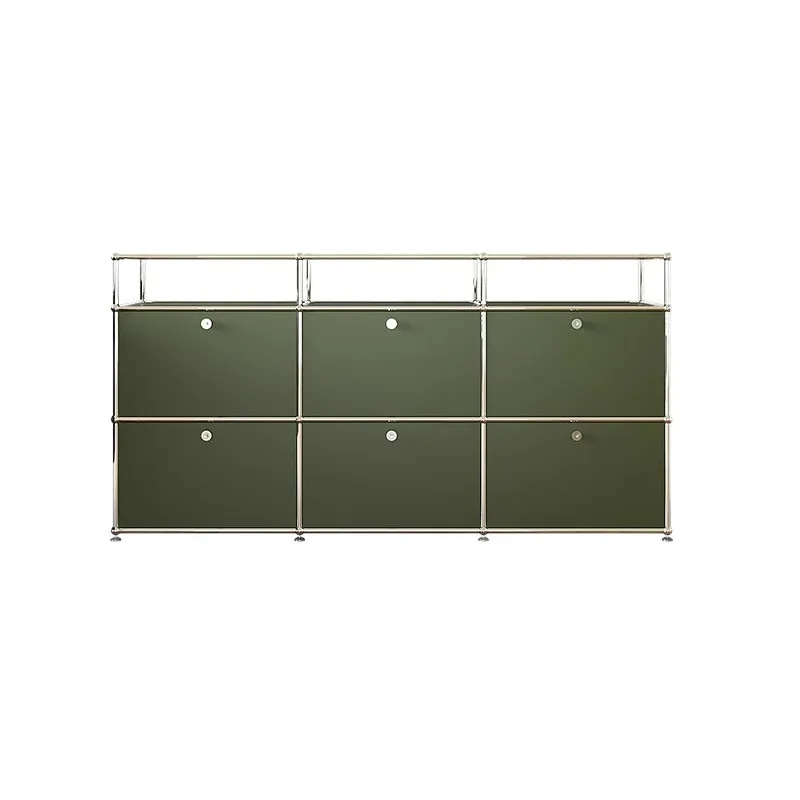 

Olive green module group TV cabinet Middle ancient stainless steel dining side cabinet Internet celebrity chest cabinet Shelf