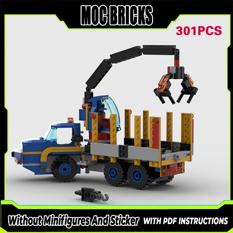 

Конструктор MOC: Городская модель автомобиля, классический лесовоз, модульная технология, подарки, праздничный набор для сборки, детская игрушка