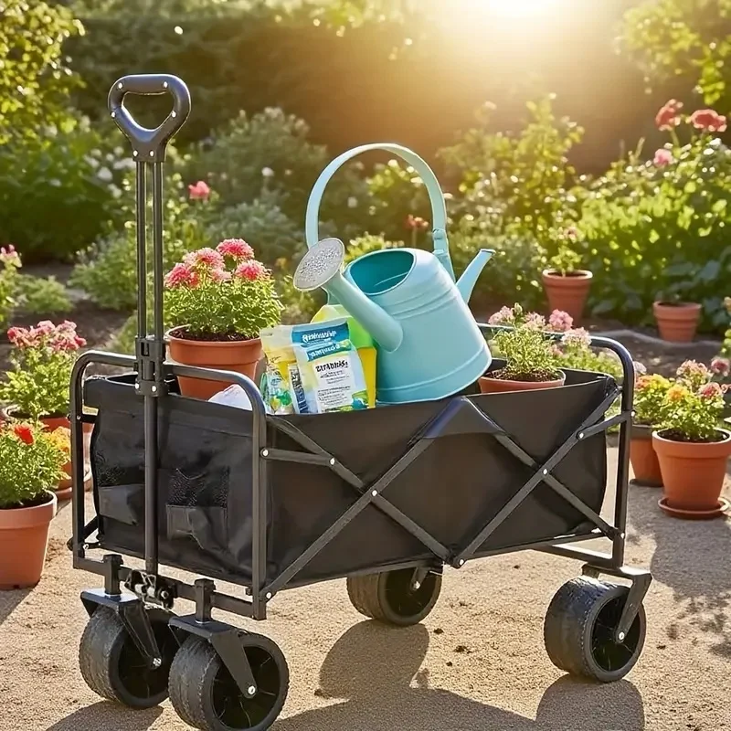 

Garden cart, metal frame and 600D Oxford cloth all-terrain mobile garden cart, suitable for lawn care, gardening and yard work