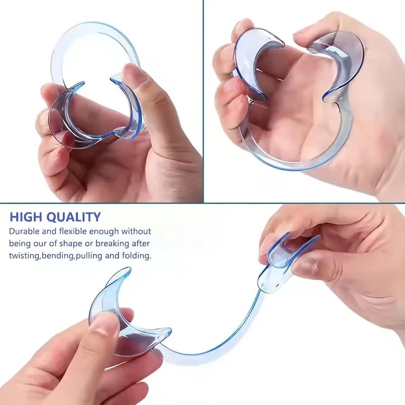 3Pcs C-Shape Transparent Disposable Dental Mouth Opener, 3 Size Options for Teaching Models and Clinical Training, Oral Care Kit