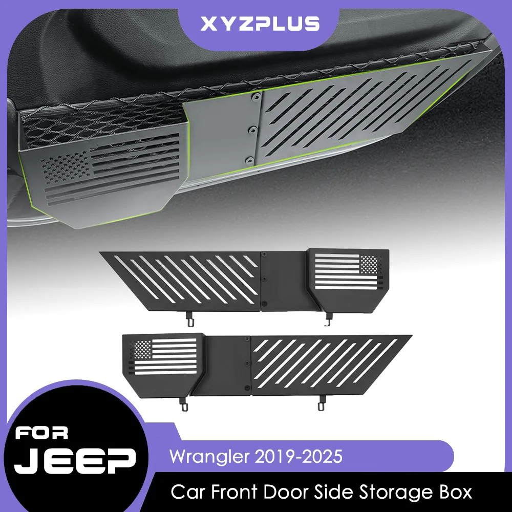

Автомобильный ящик для хранения, органайзер, держатель, многофункциональный чехол для Jeep Wrangler 2019-2025, металлический карман для передней двери, боковой карман, автоаксессуары