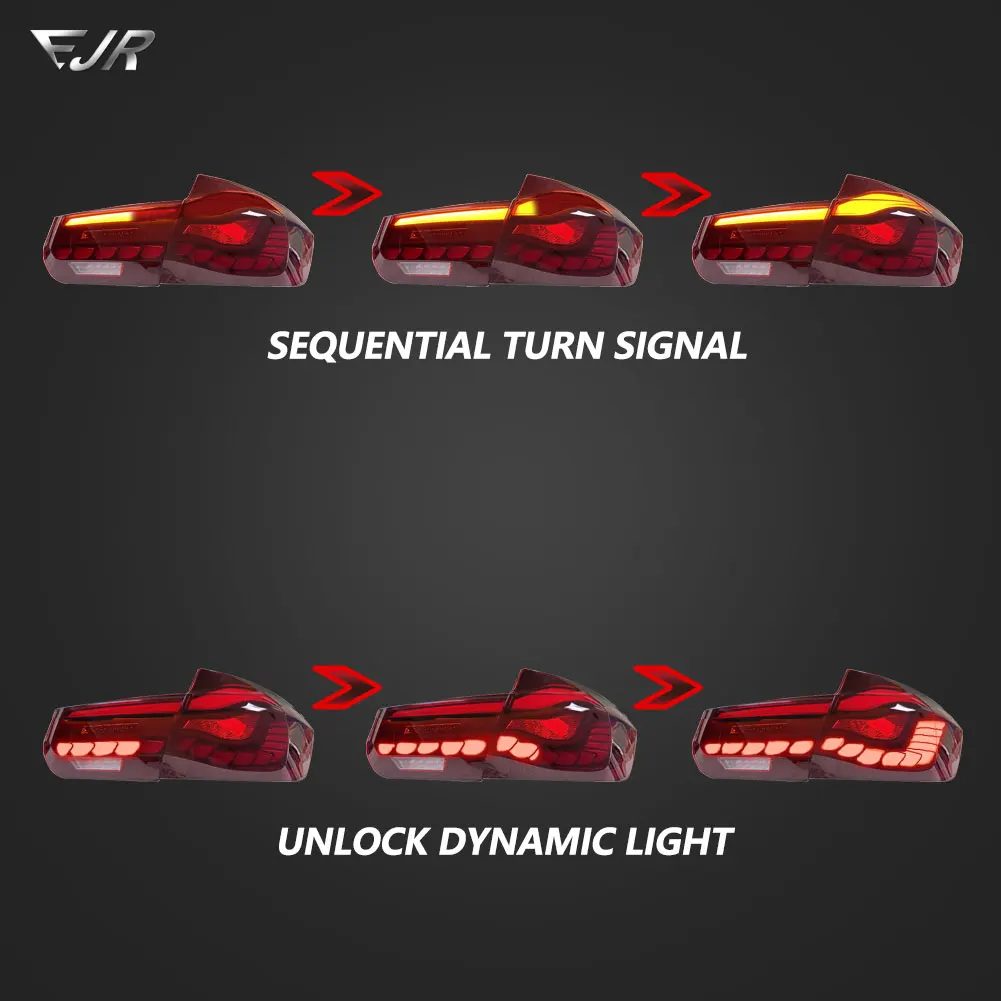 For BMW 3 Series Dragon Scale Taillight 2013-2018 F30 F35 Modified LED Auto Rear Tail Lights Assembly Turn Brake 318 320 325